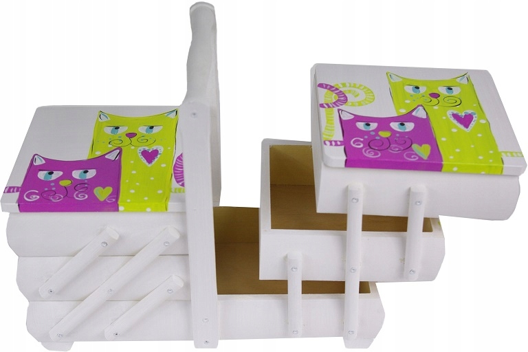 Nitě náčiní nádoba nitě Krabička Kočky