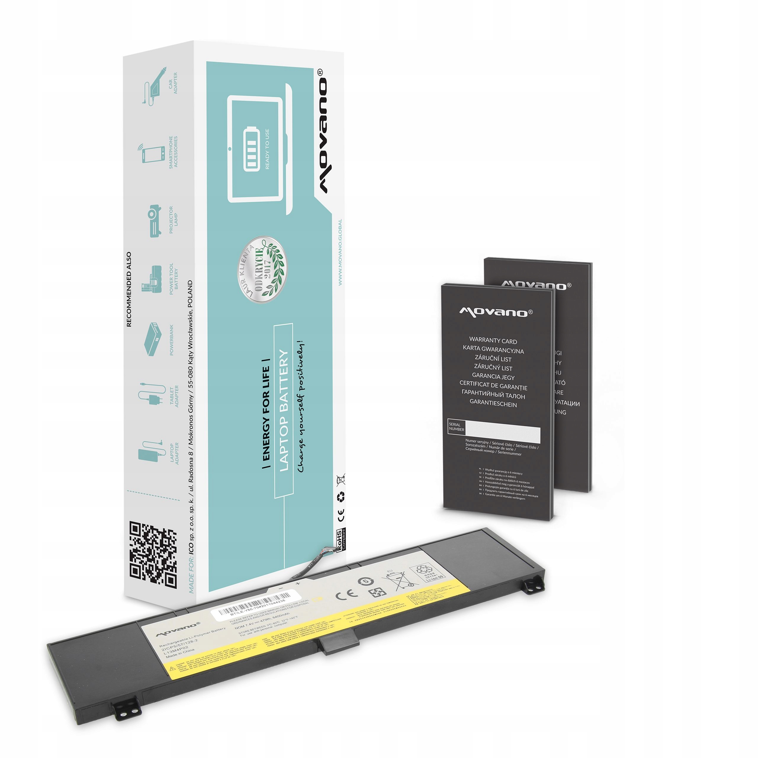 Batéria Movano pre Lenovo Y50-70, Y50-80, 6400 mAh