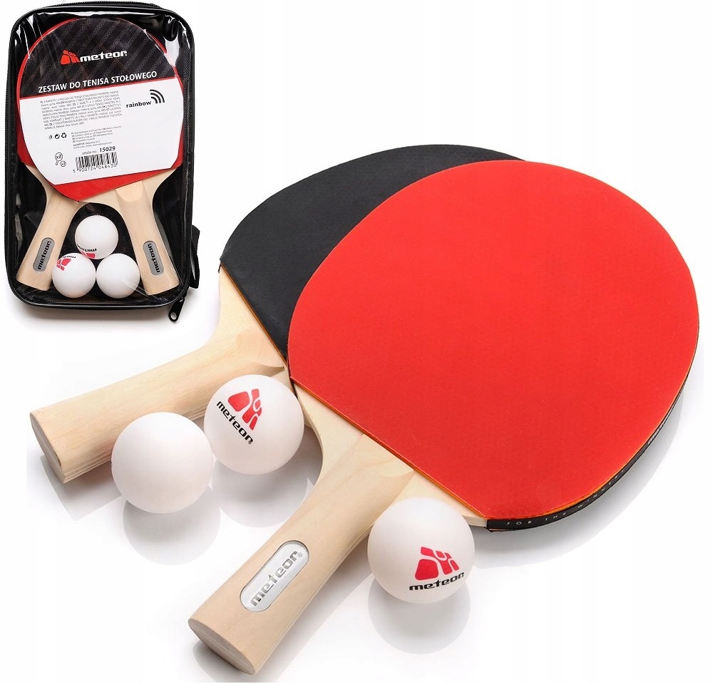 ZESTAW DO TENISA STOŁOWEGO 2 RAKIETKI DO PING PONGA 3 PIŁECZKI FUTERAŁ