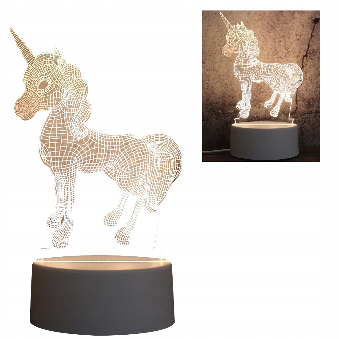 

Lampka Led Nocna Jednorożec 3D