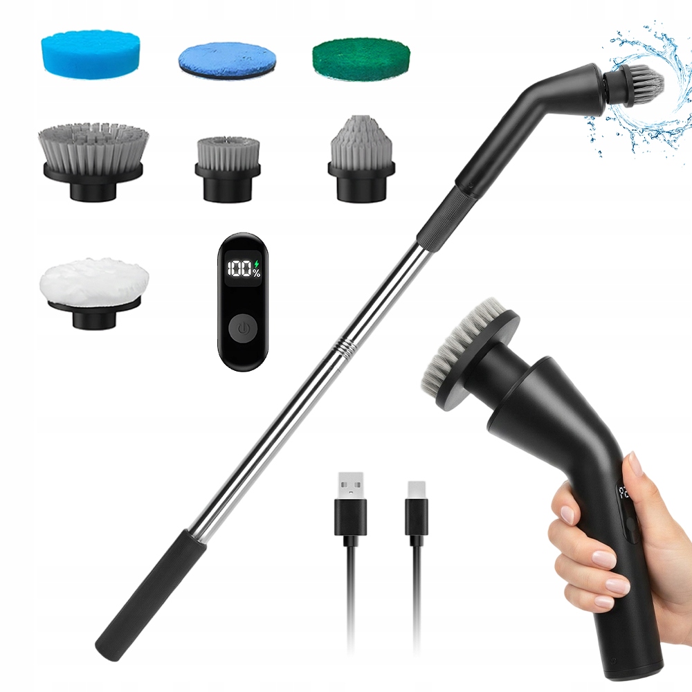 Levně Bezdrátový Čisticí Kartáč S Nastavitelnou Délkou 96-120 CM