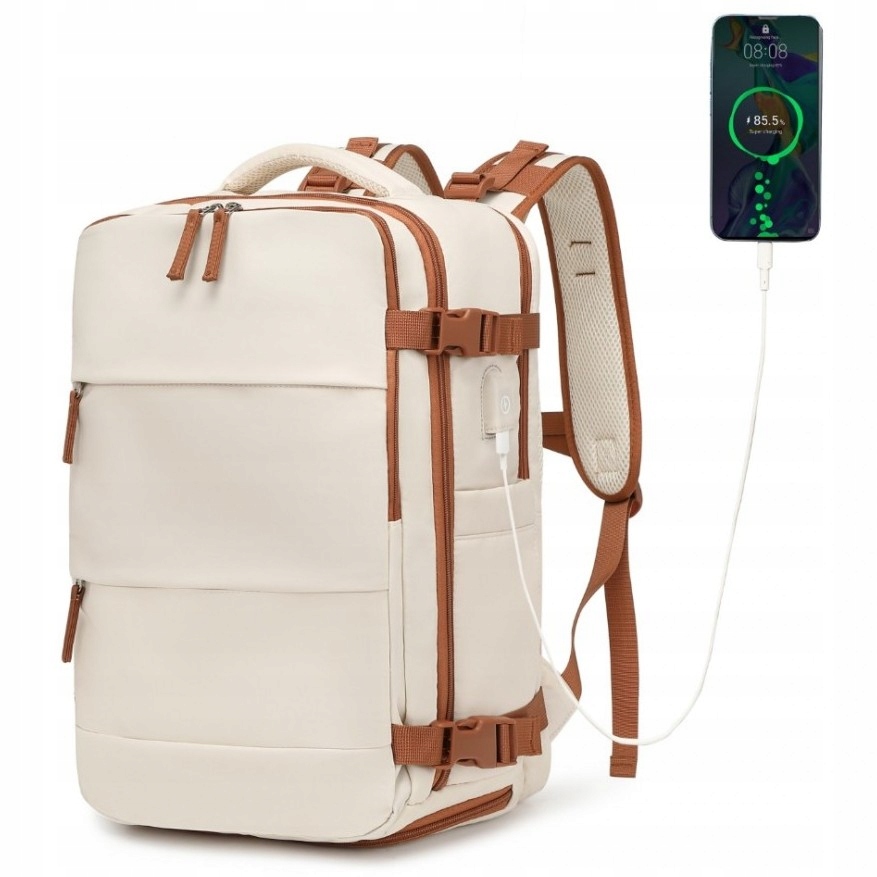 Batoh na příruční zavazadlo do letadla Ryanair 40x30x20 dámský béžový Ikaros