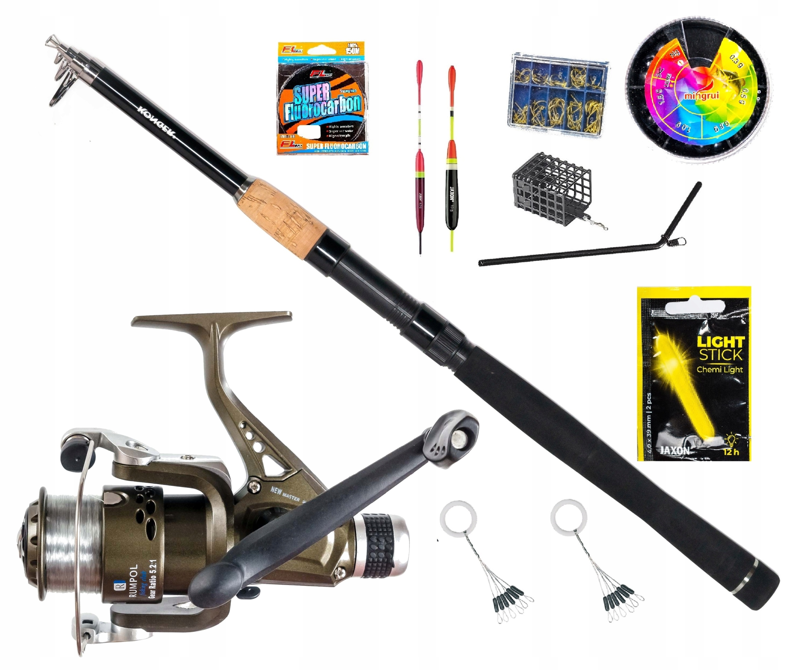 Zestaw na Spławik Wędka Konger Kołowrotek Żyłka