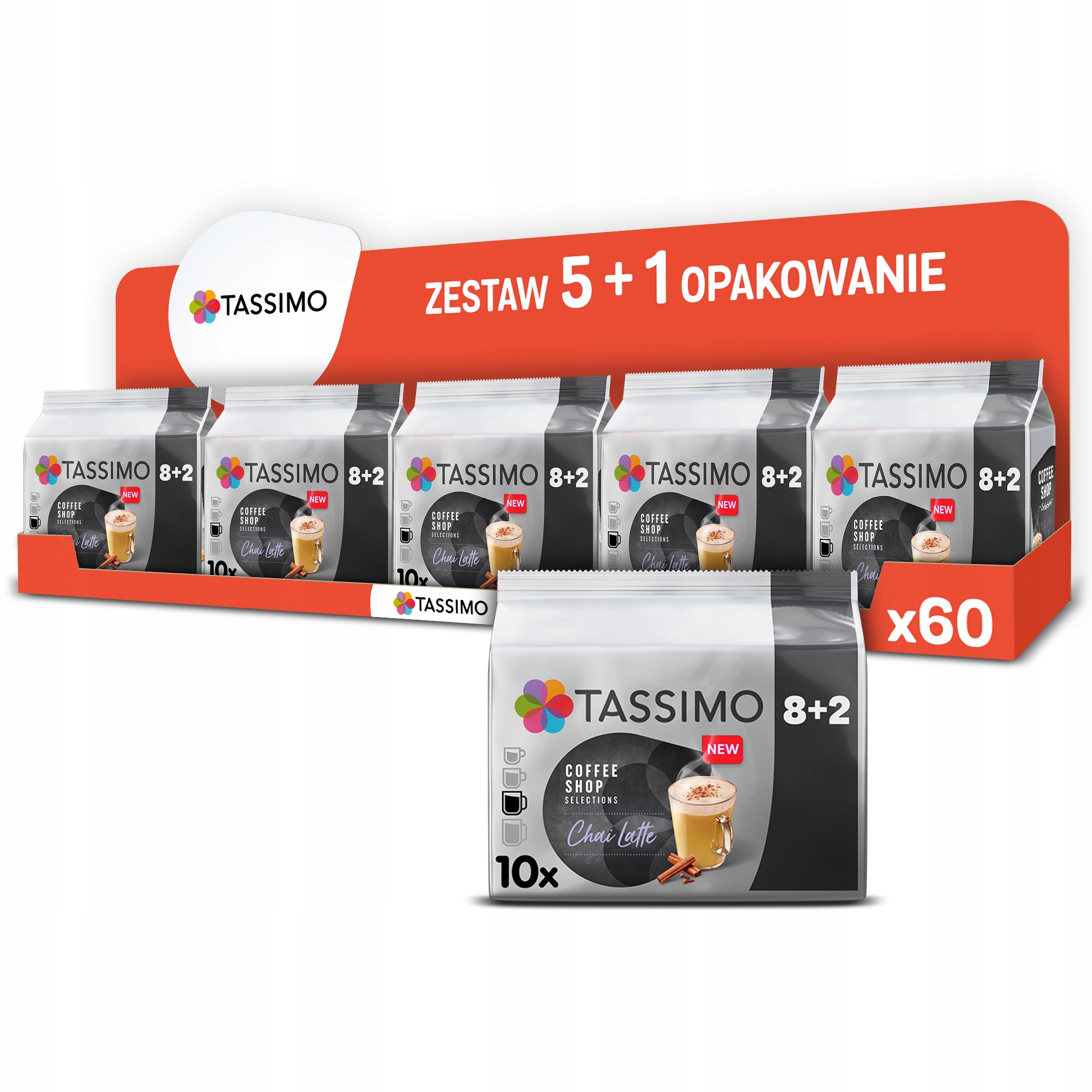 Kapsułki Tassimo Coffee Shop Chai Latte 6x 10 szt. 5+1 Gratis!
