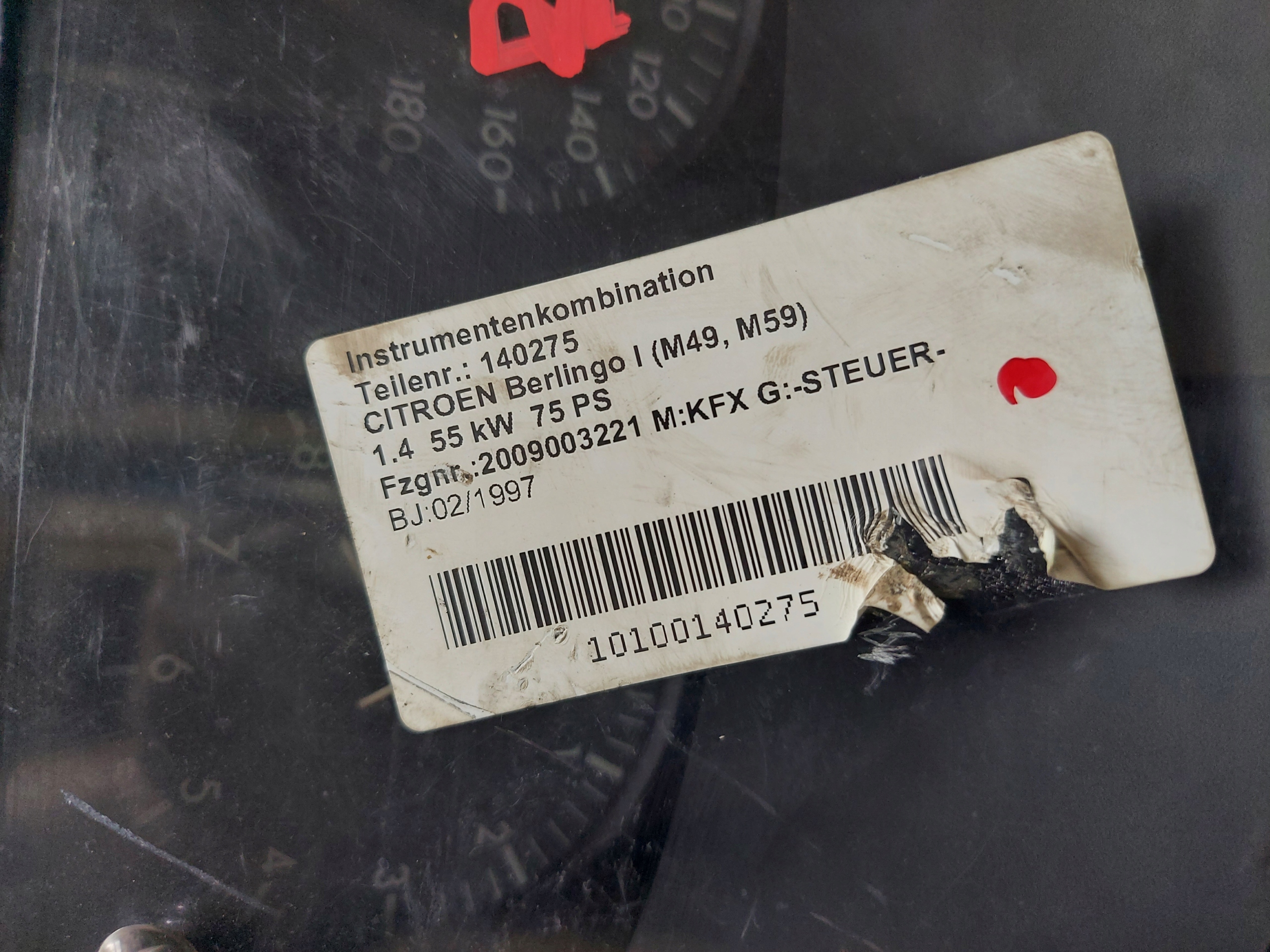 dials clock BERLINGO and 1.4 B 9621185080