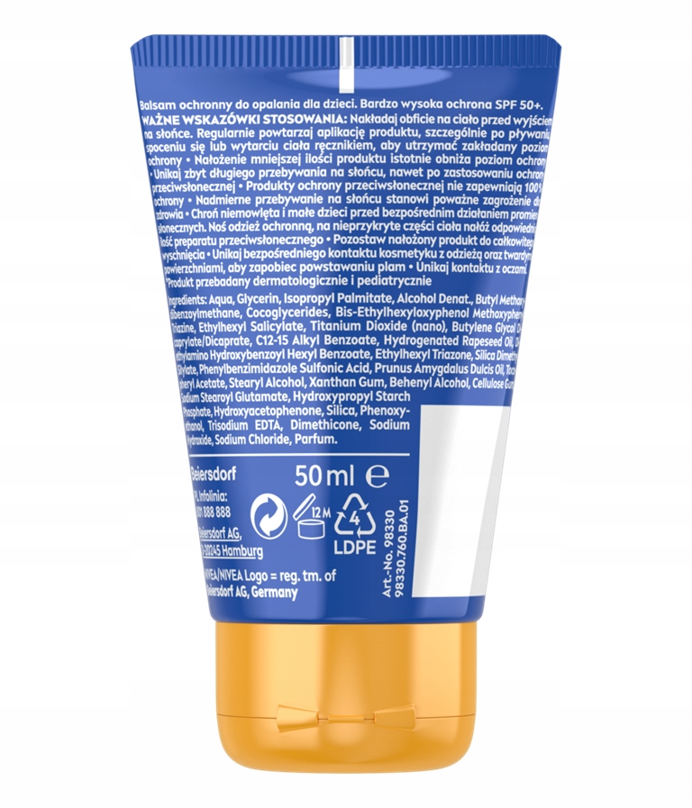 NIVEA SUN BALSAM DO OPALANIA DLA DZIECI SPF 50+ Marka Nivea Sun