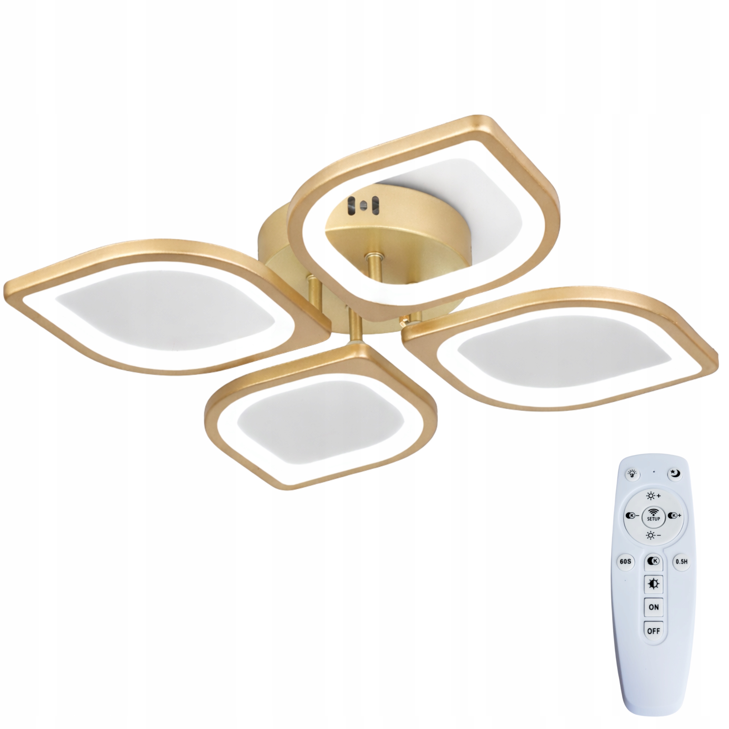 LAMPA SUFITOWA złota wisząca plafon modern ŻYRANDOL LED + PILOT