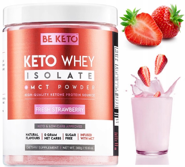Proteinový Izolát Čerstvá Jahoda s Mct Keto 300 g BeKeto