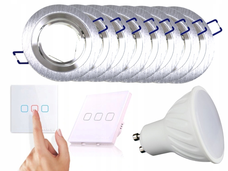 Sada světel Halogen Led 8x Vypínač Žárovky