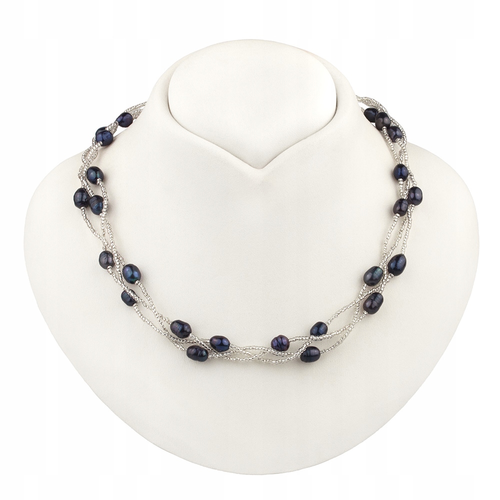 Zaplétaný Náhrdelník S Tmavými Perlami