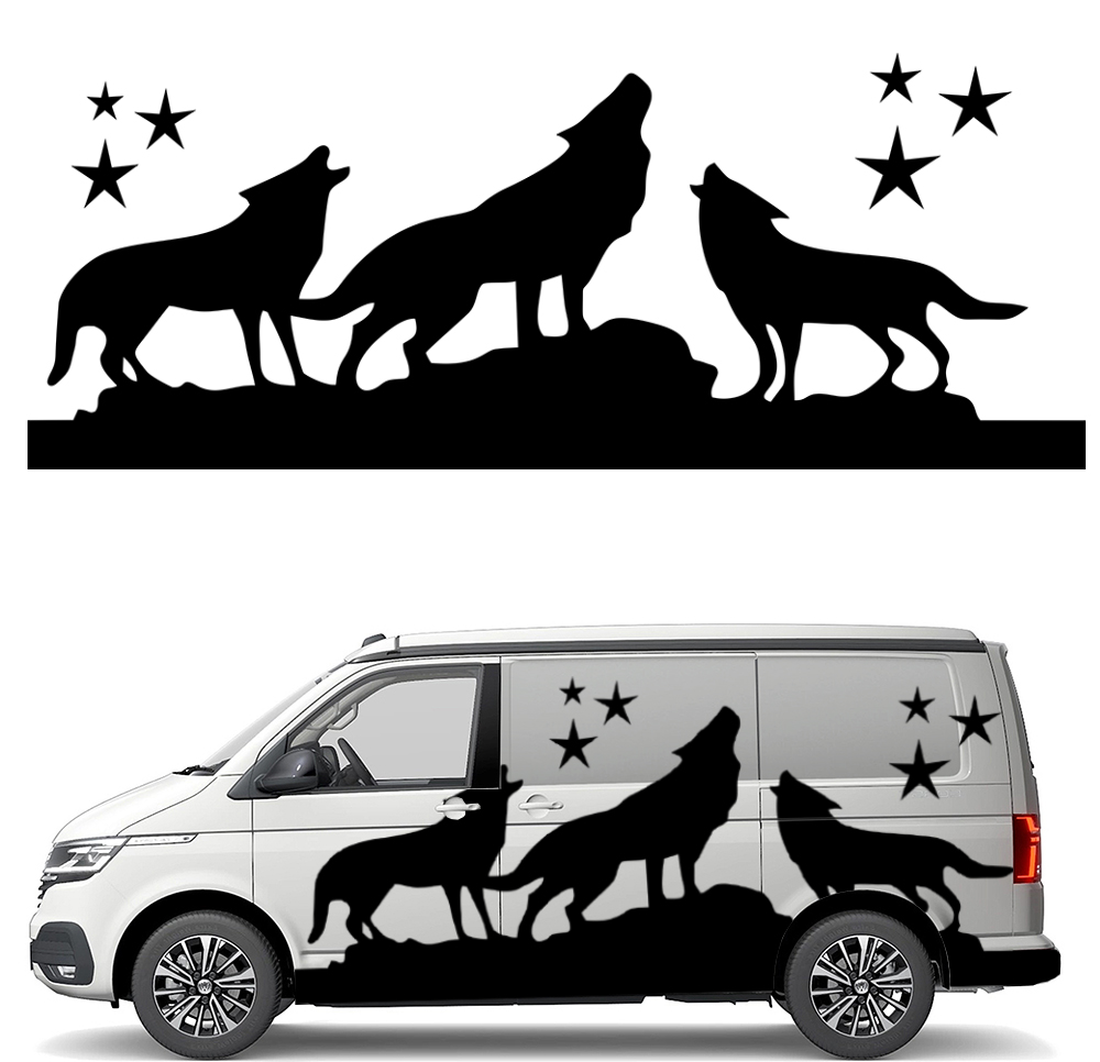 Nálepka Grafika na karavan Přívěs Vlk VLCI Wolf Wild Nature 90x228