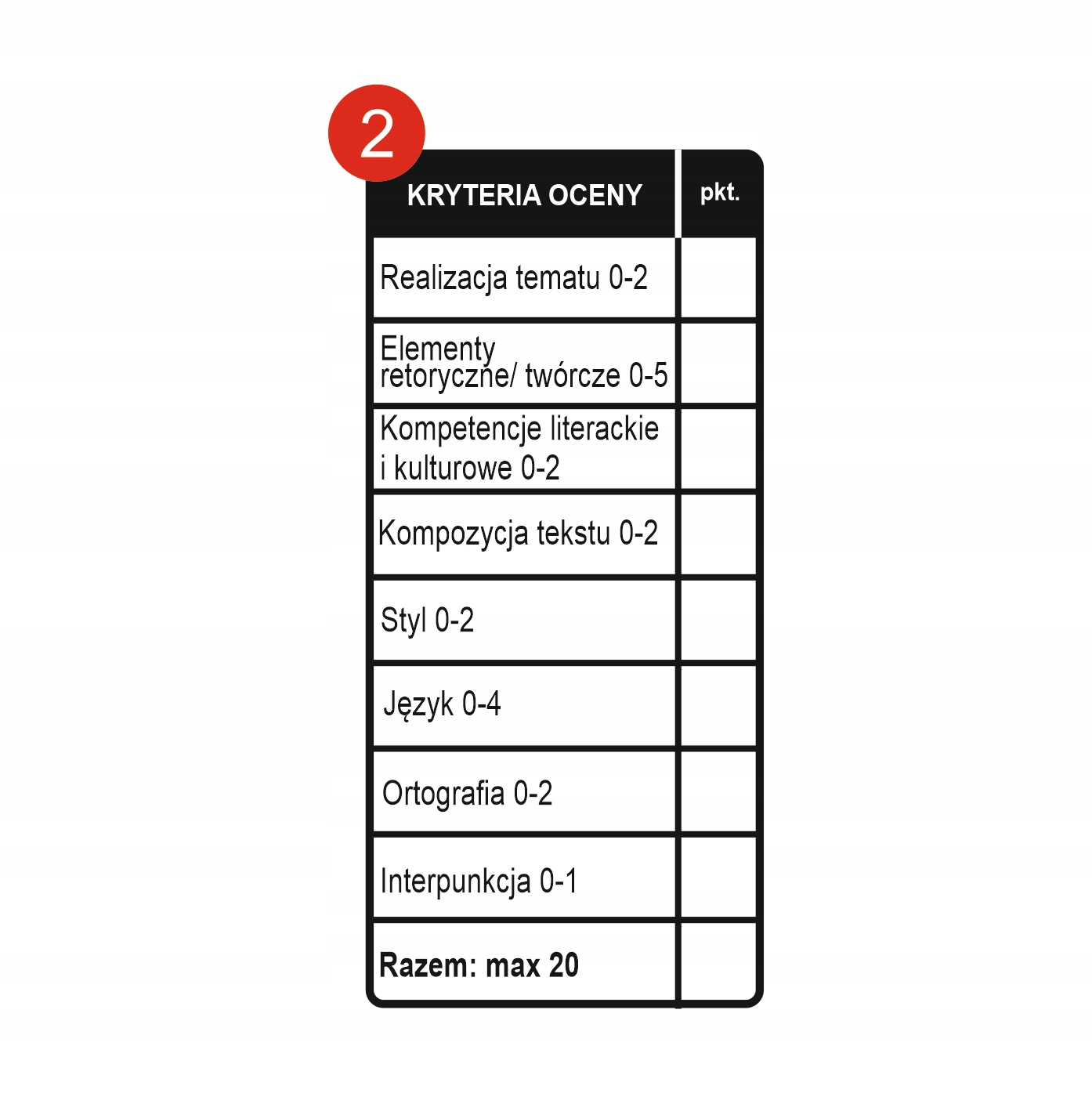 PIECZĄTKI PIECZĄTKA DLA NAUCZYCIELI KRYTERIA OCENY Marka inny
