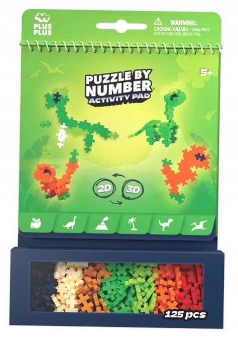 Klocki Plus-Plus puzzle by number dinozaury 125el