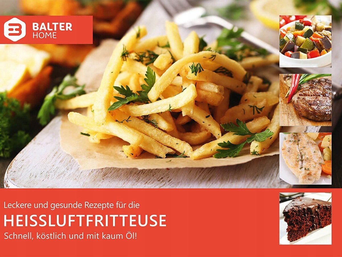 FRYTKOWNICA BEZTŁUSZCZOWA BALTER HOME 6,2L 7 PROGRAMÓW 2000W Funkcje elektroniczny termostat programy automatyczne regulacja temperatury timer