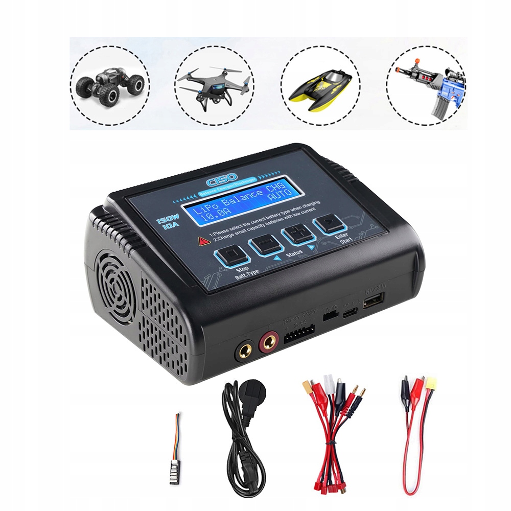 Htrc C150 150W 10A Ac/dc Balanční nabíječka Decharger pro baterie LiPo 1-6S