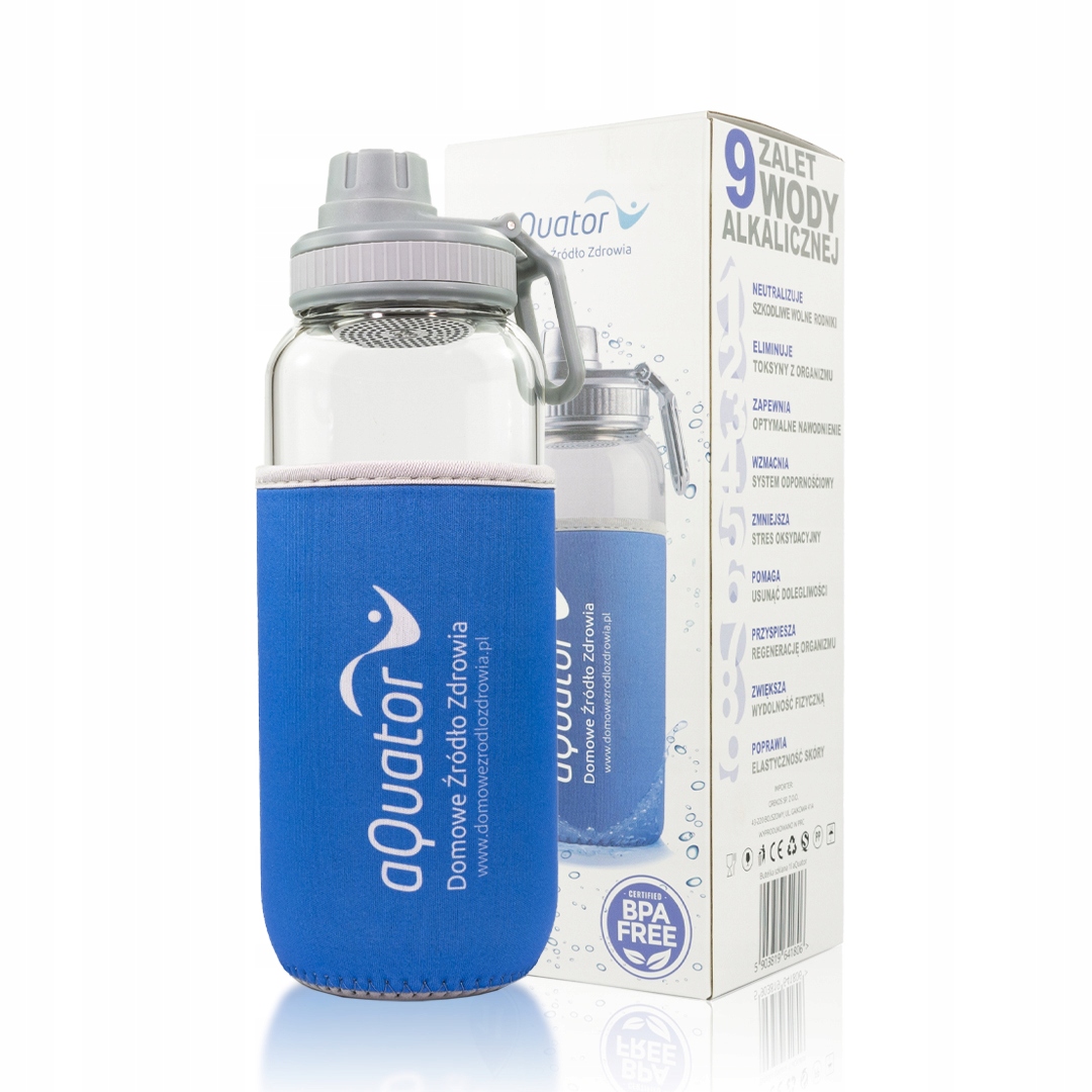 

Butelka szklana na wodę Aquator Bpa free 1l