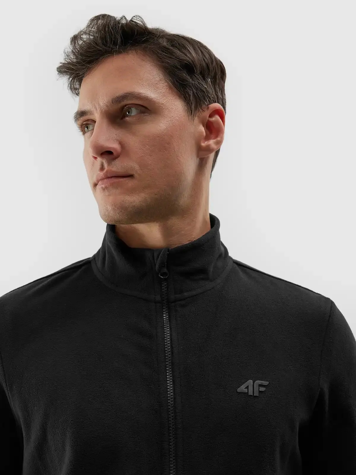 BLUZA POLAROWA MĘSKA 4F TERMOAKTYWNA POLAR SPORTOWY ROZPINANY SS24M175 Wzór dominujący bez wzoru