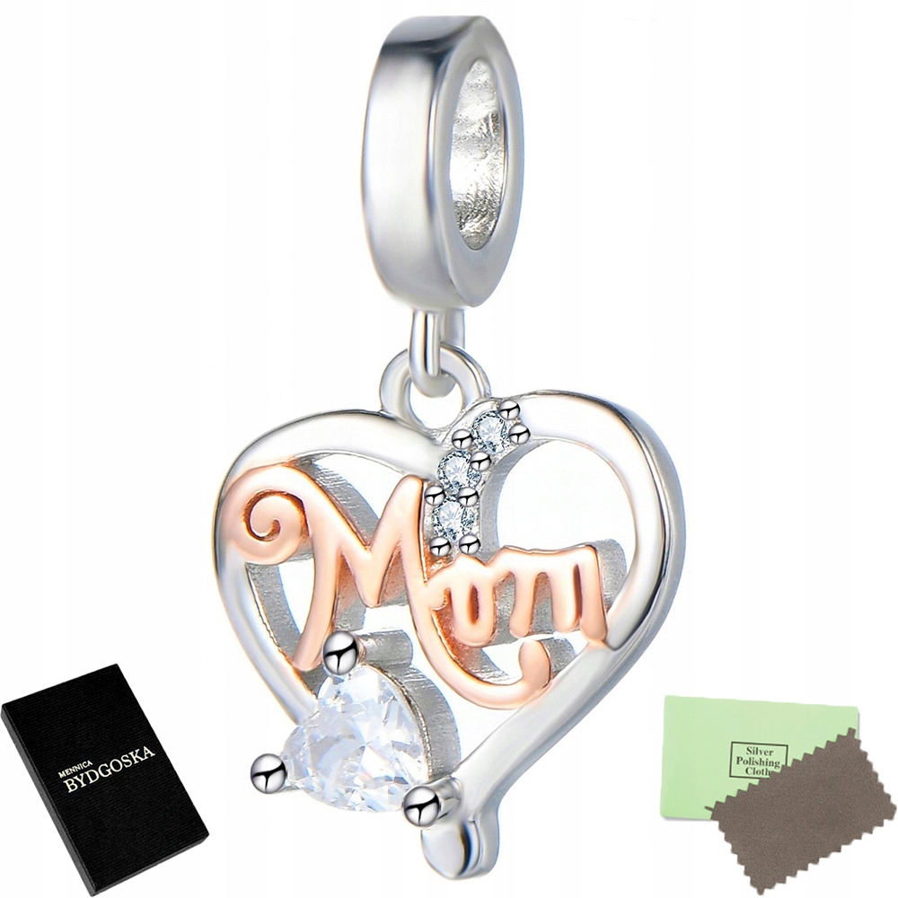 

Charms Serce Zawieszka Srebrna 925 Beads Dla Mamy