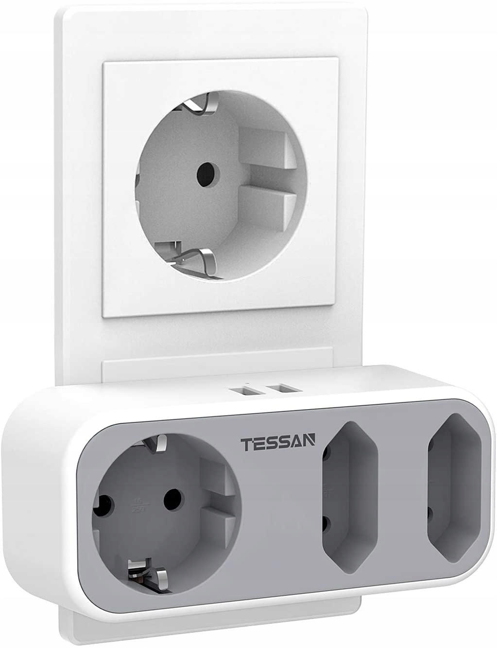 Trójnik Do Gniazdka Z 3xUSB 5W1 Dom Biuro Podróż