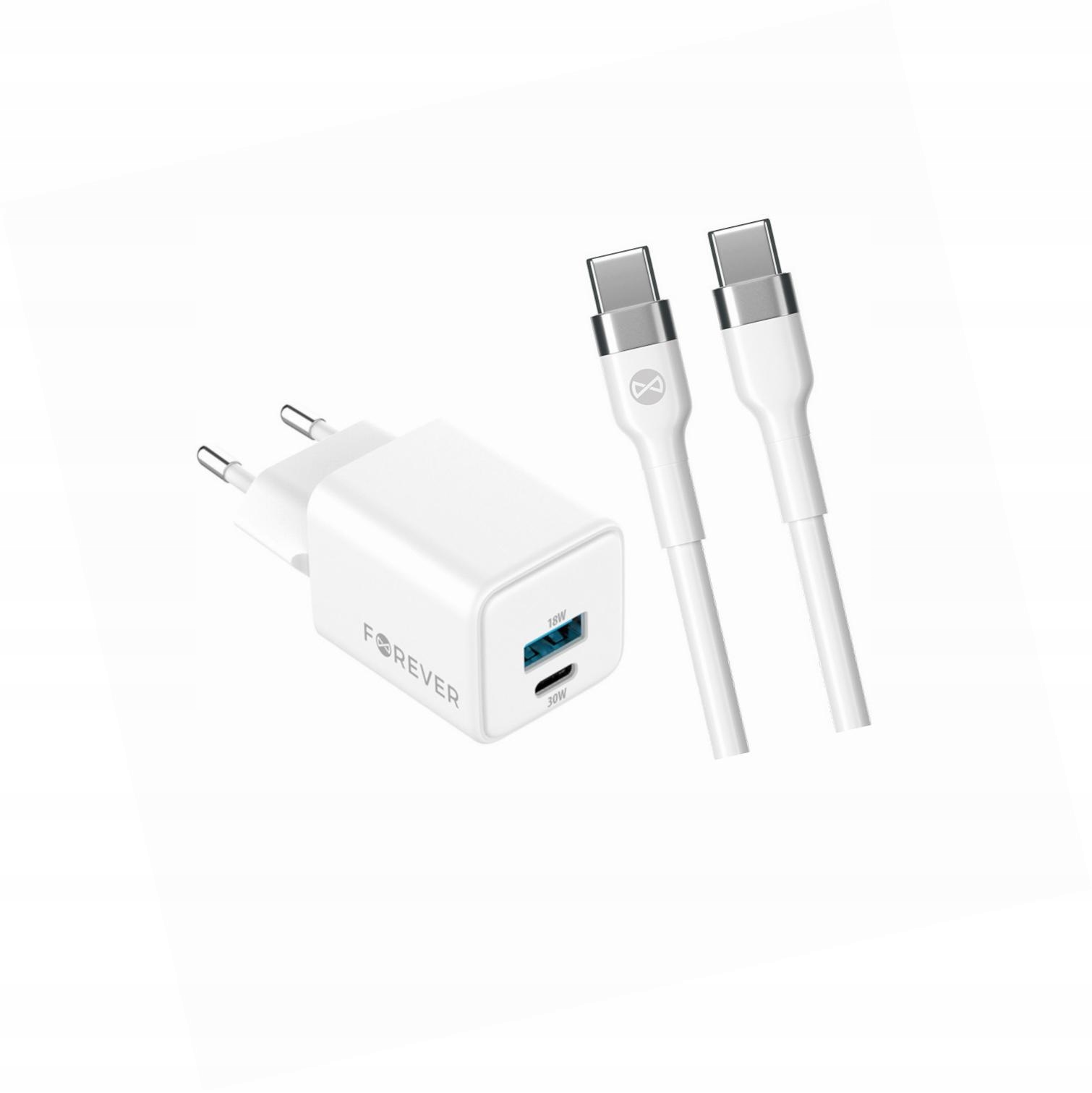 Szybka ładowarka GaN 30W 2 wejścia Usb i Usb-c z kablem do Oppo A54s