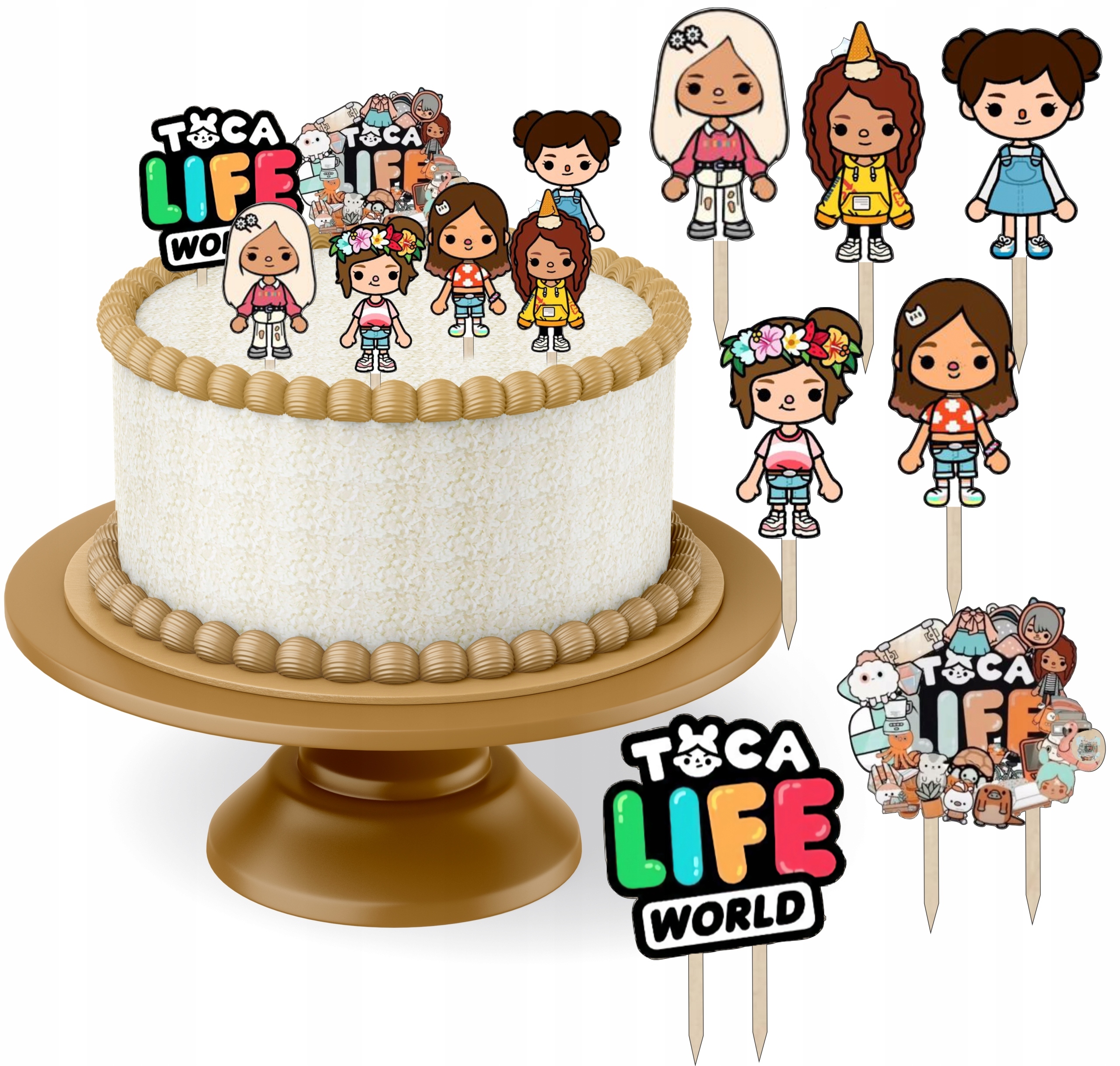 

Kolorowe Mini Toppery Na Tort Toca Boca