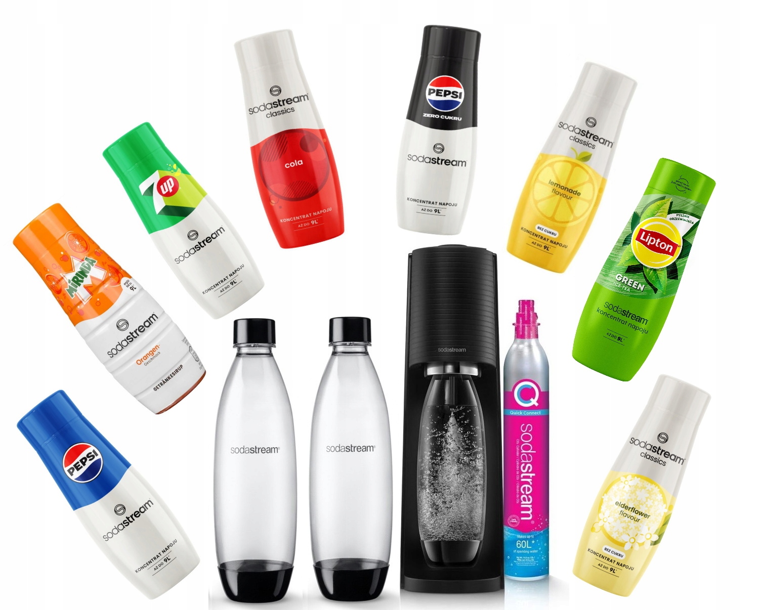 Saturátor perlivej vody Sodastream Terra čierny 2x fľaša bombička Sok