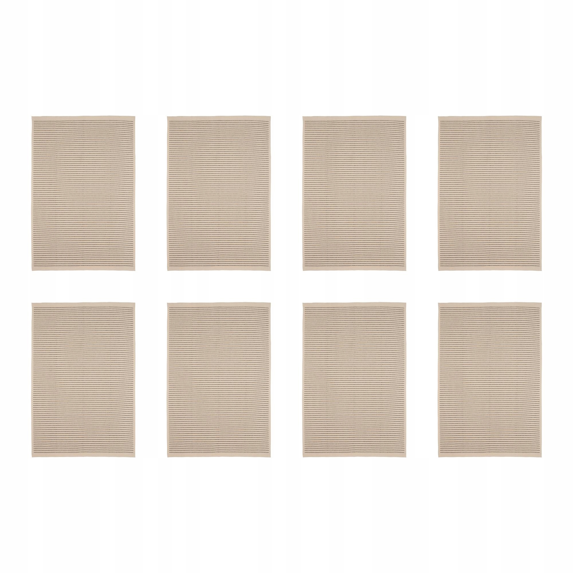 8 ks Koberec tkaný na plocho, přírodní, černý, 120 x 180 cm Starreklinte