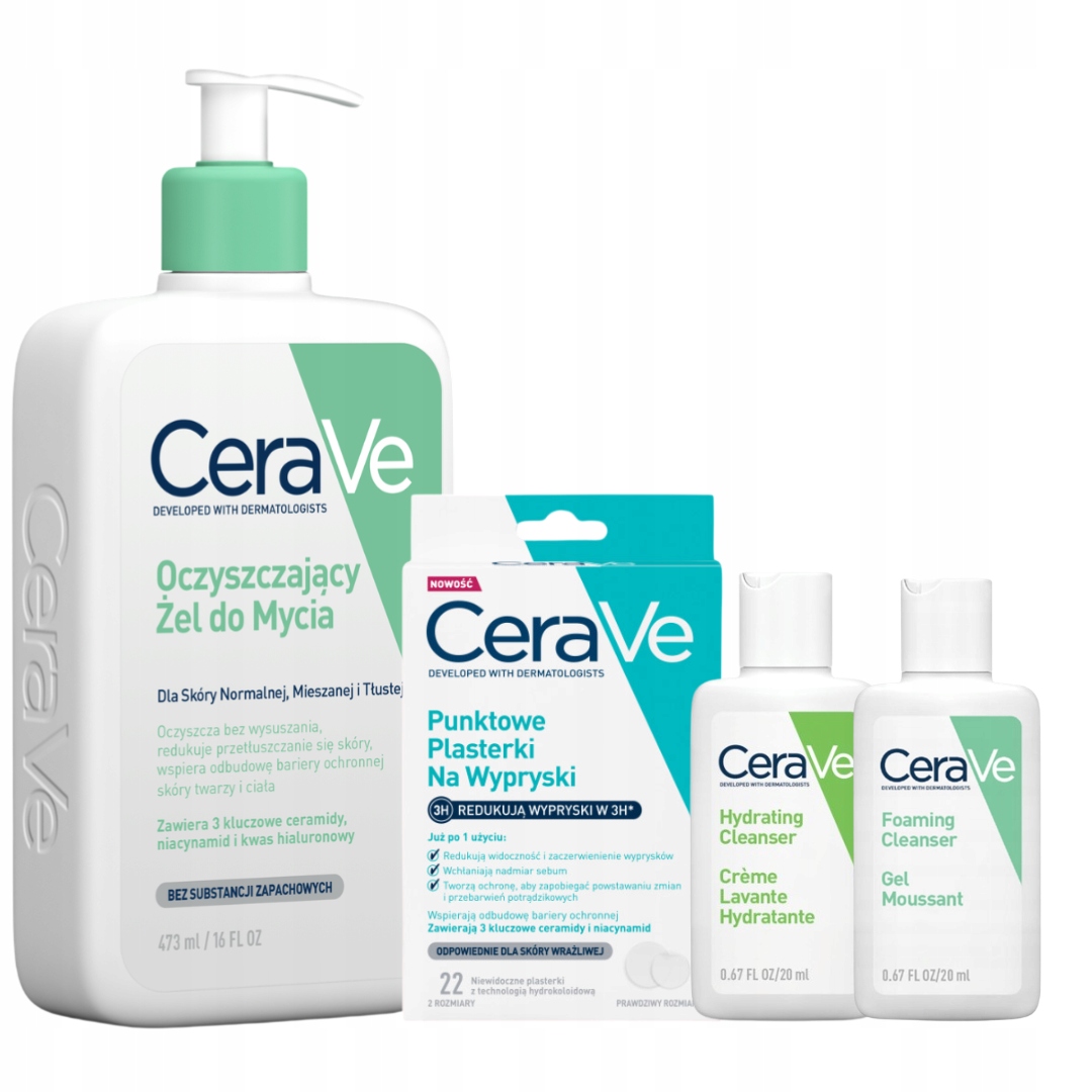 CeraVe Plasterki na niedoskonałości, Oczyszczający Żel 473ml