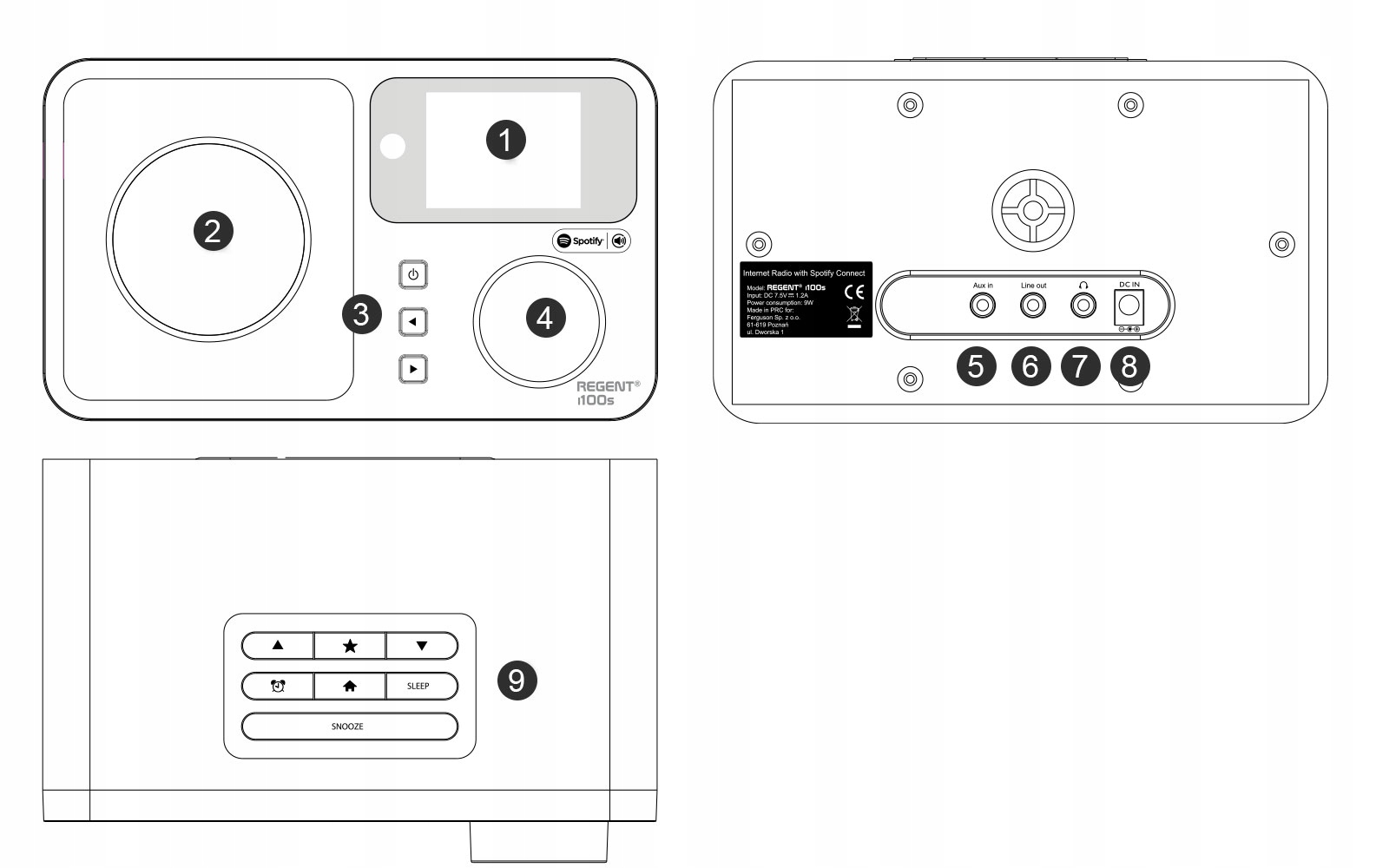 Radio Internetowe WiFi Spotify Ferguson i100s Bluetooth m.in Nowy Świat 357 Model Radio Ferguson i100s WiFi