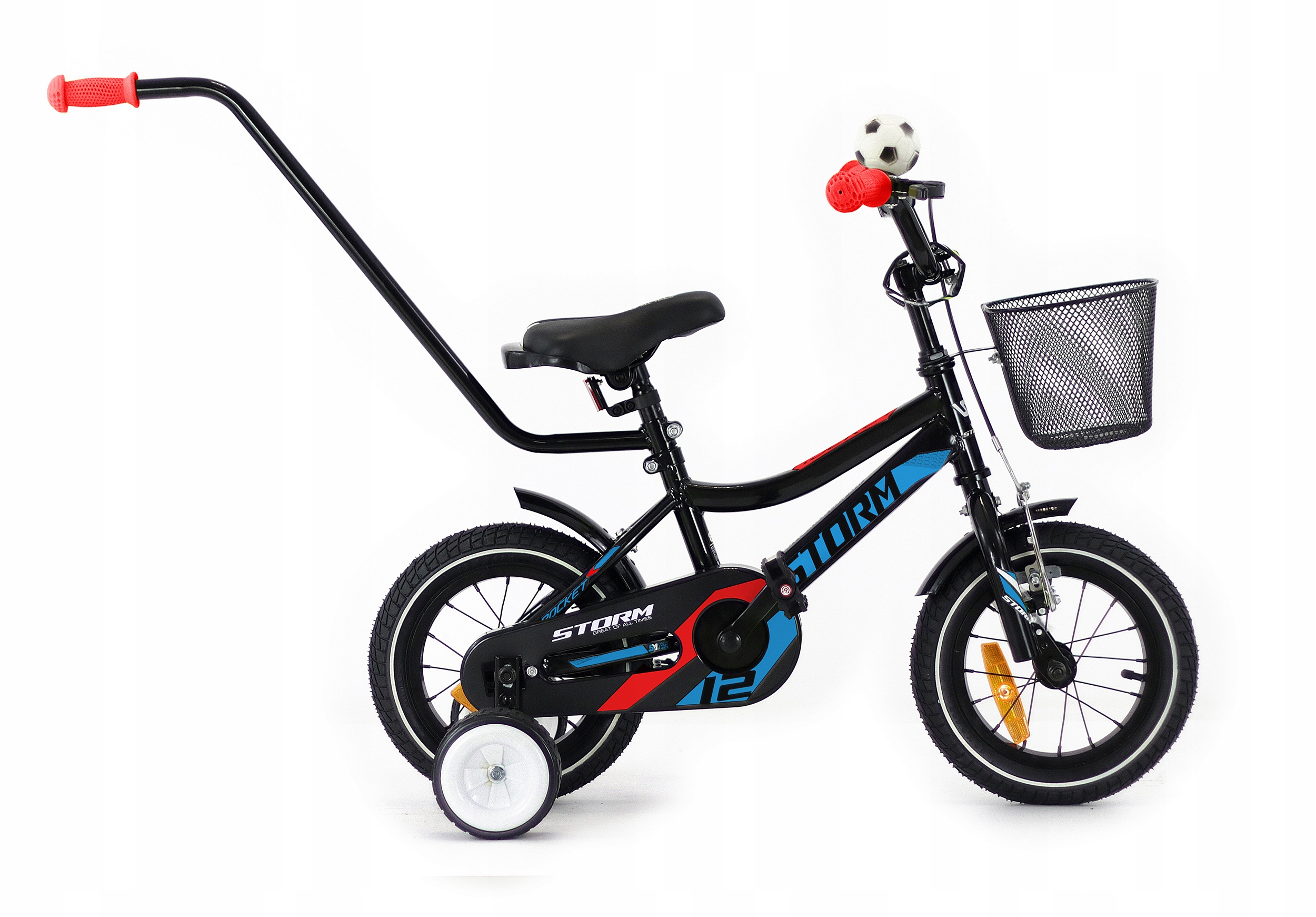 Rower dziecięcy Storm Rocket 12 czarny//niebieski/czerwony