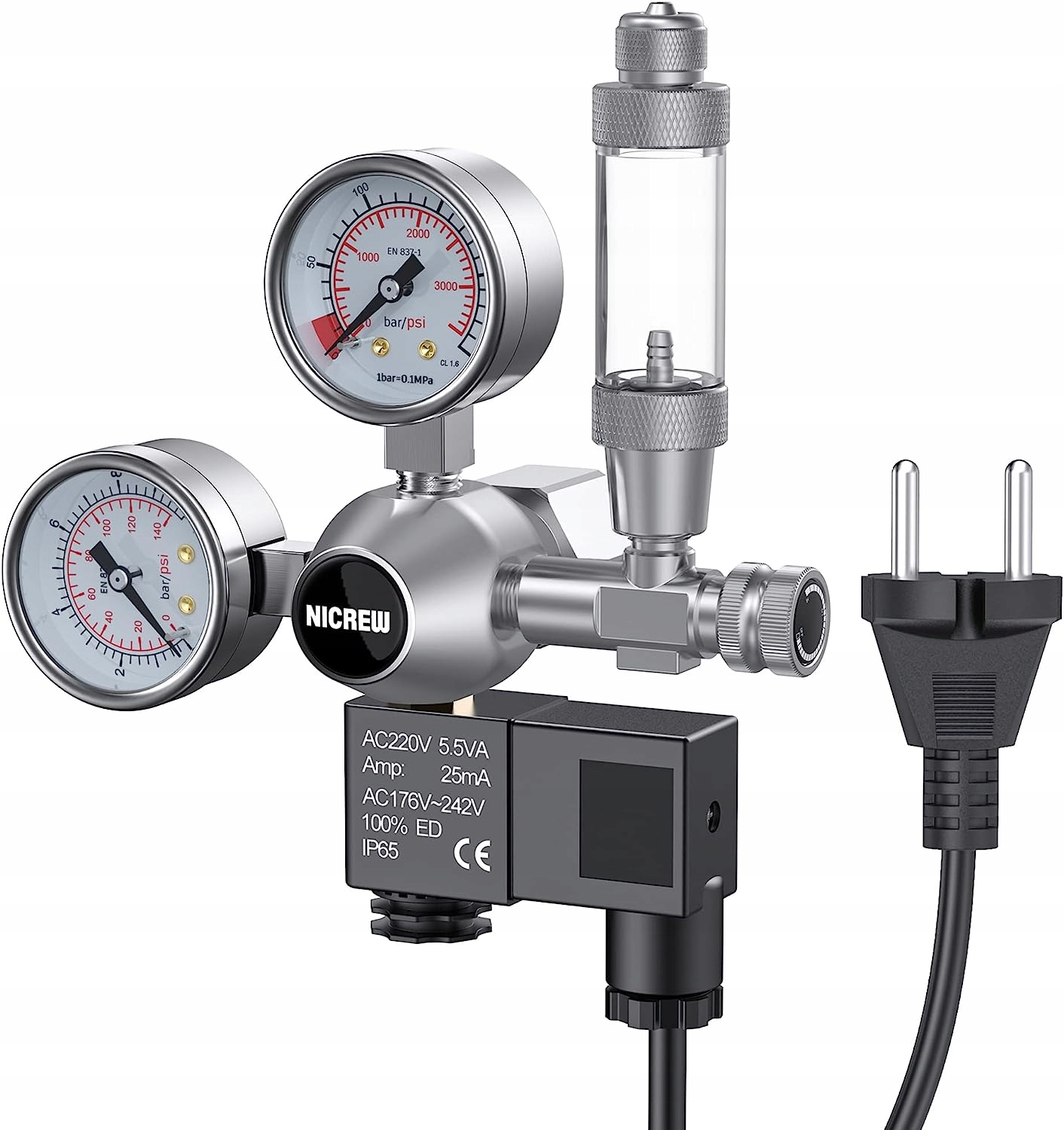 Levně Nicrew Regulátor CO2 Pro Akvárium, Reduktor Tlaku