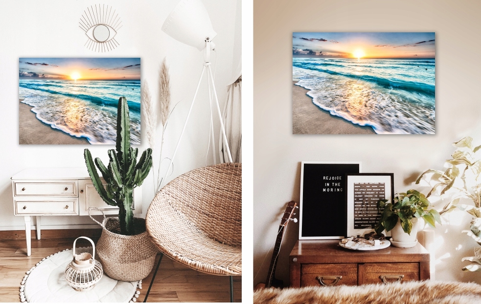 OBRAZ NA PŁÓTNIE CANVAS PLAŻA SŁOŃCE 120x80cm #126 Format poziomy