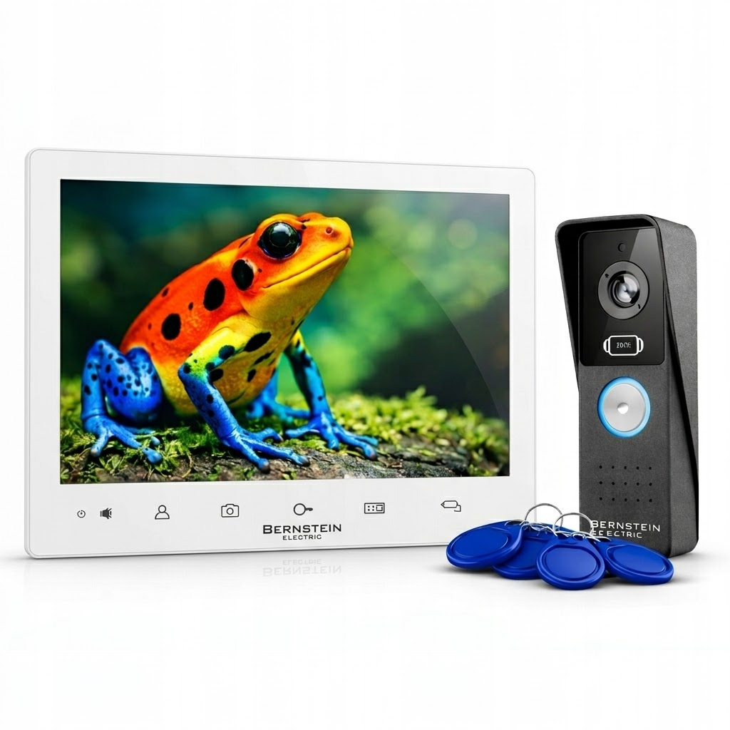 Wideodomofon 10" WiFi Tuya Breloki – Otwieranie Telefonem Zestaw premium