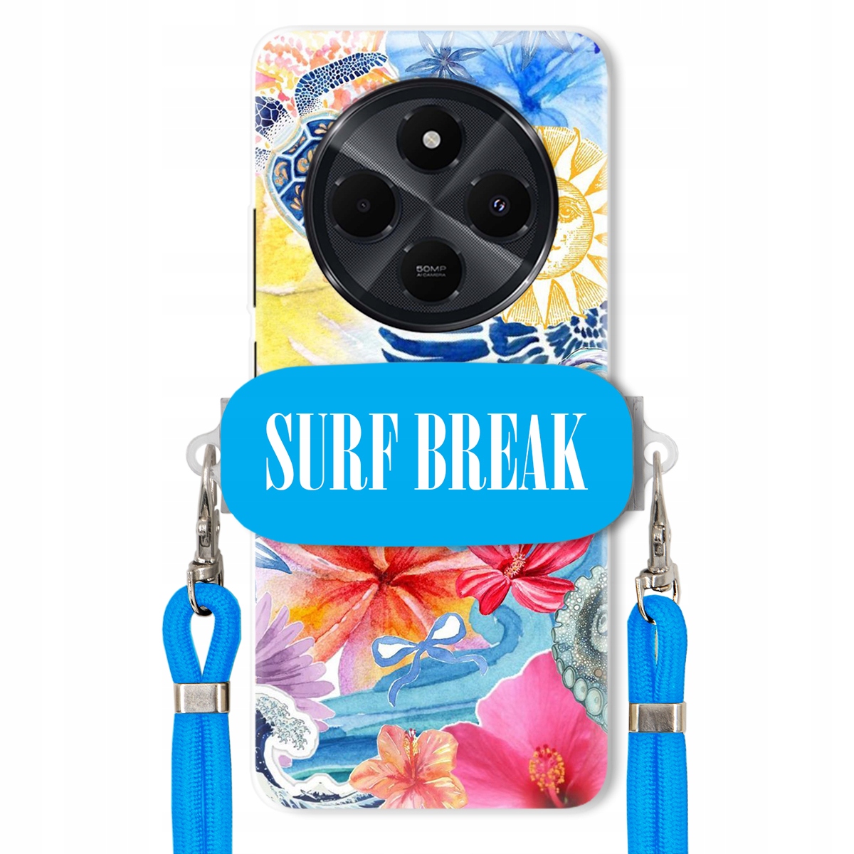 Puzdro pre Xiaomi Redmi 14C 4G Modré vodítko držiak Surf Break Lata