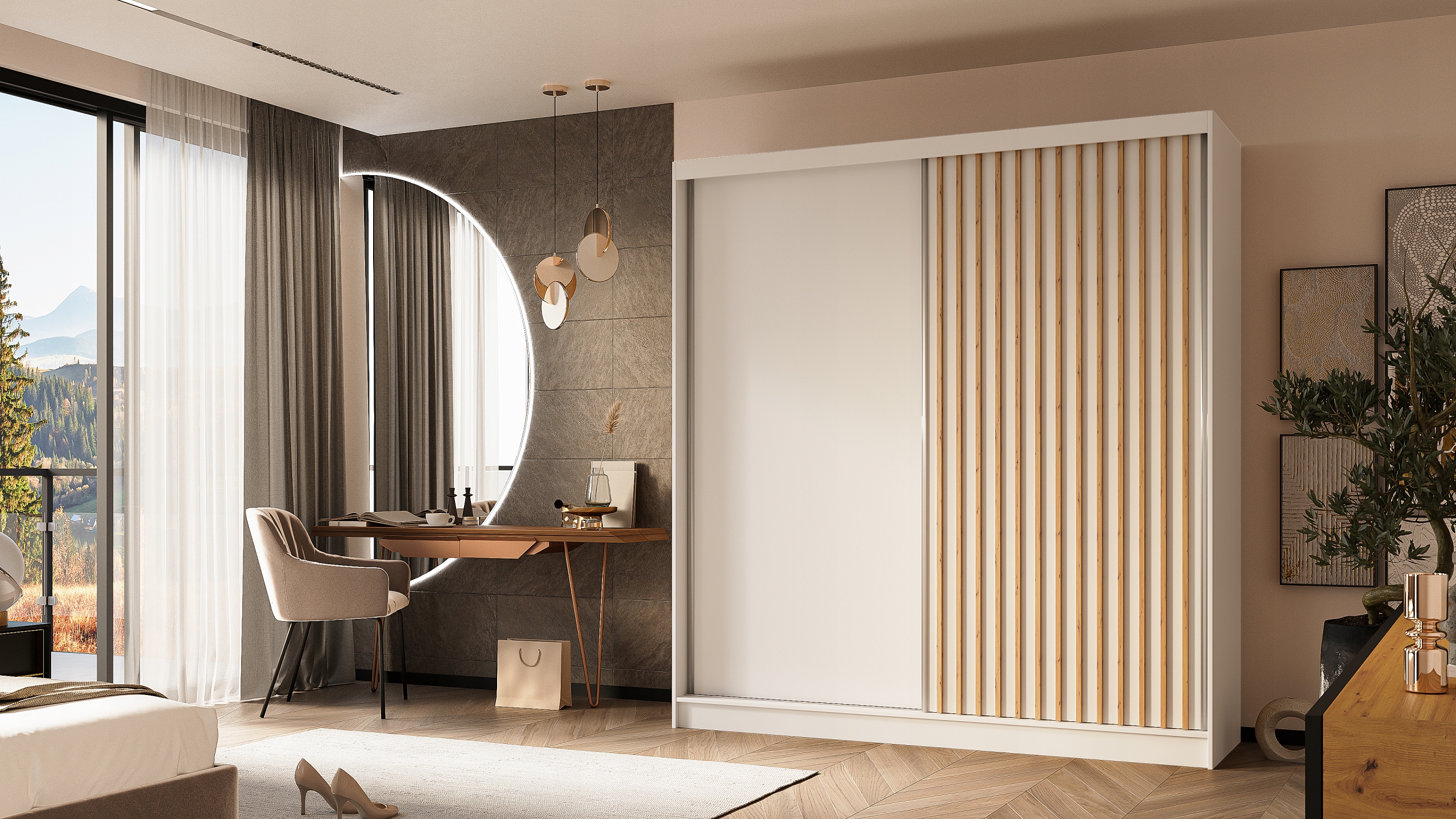 Szafa LAMEL 200 bez lustra Szerokość mebla 200 cm