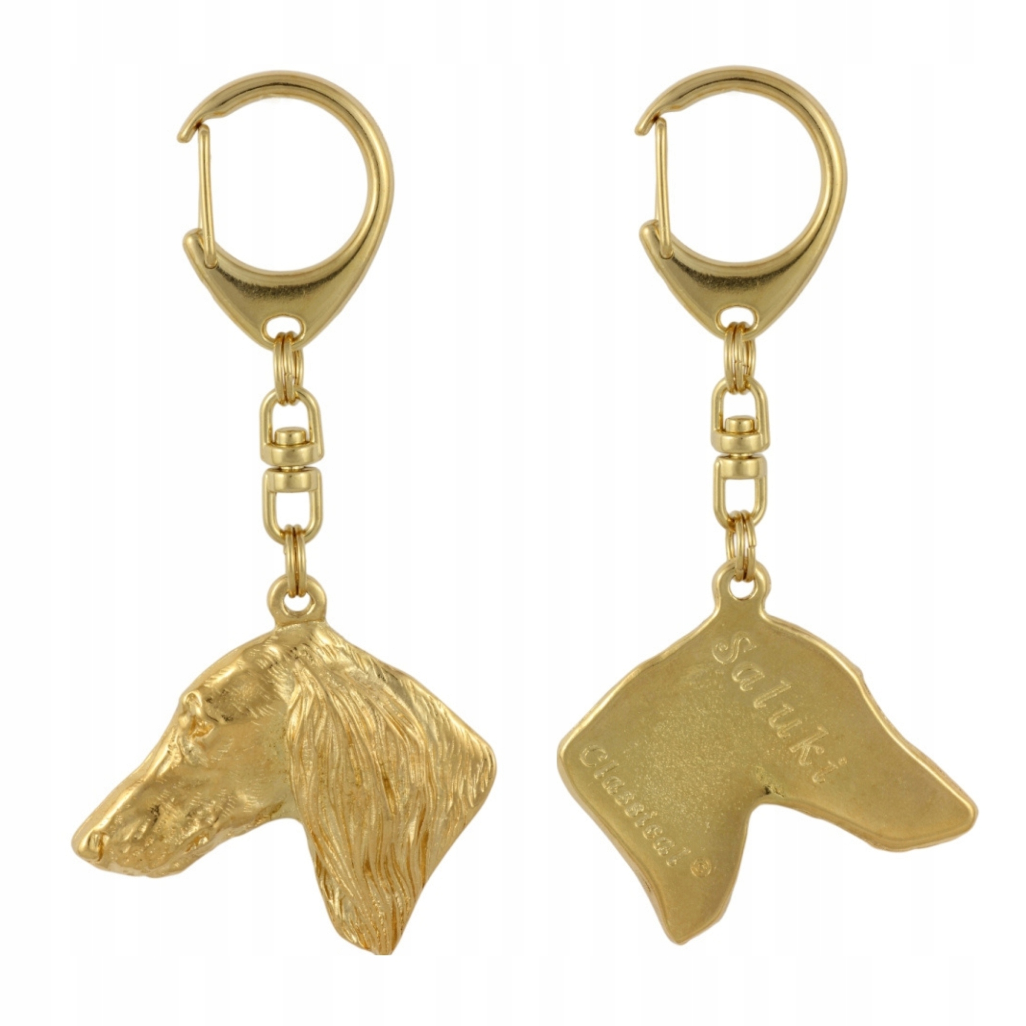 Perský chrt, Saluki – pozlacený přívěsek na klíče na klíče se psem, ozdoba kabelky, l