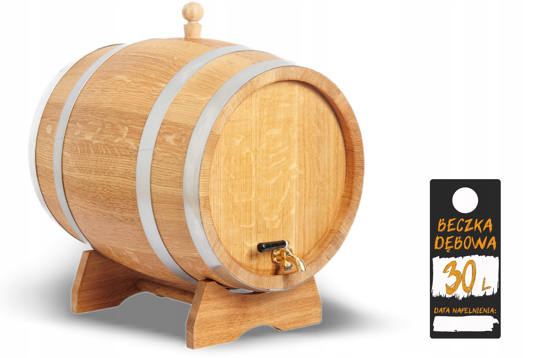 Dubový sud 30 l na whisky bimber víno likéry dárek (s certifikátem Pzh)