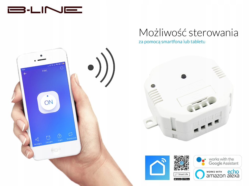 PRZEKAŹNIK STEROWNIK WŁĄCZNIK WIFi TUYA SMART HOME 10A B-LINE ZDALNE BLINE EAN (GTIN) 5903351612418