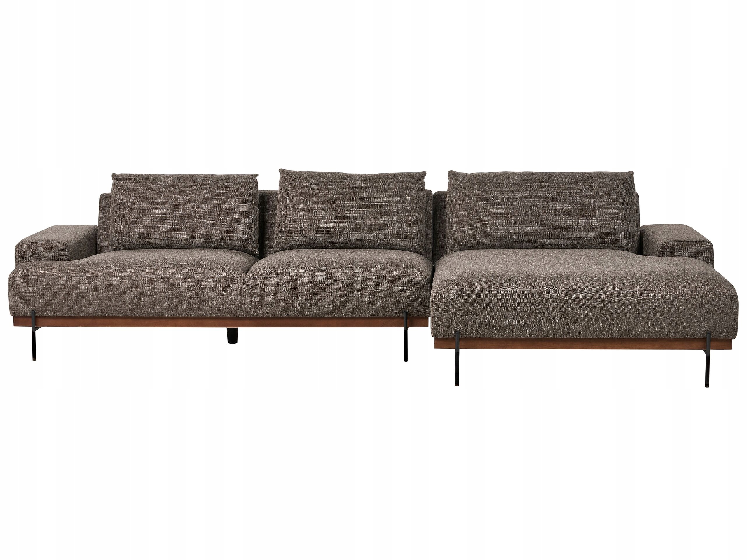 Narożnik lewy sofa trzyosobowa kolor brązowy