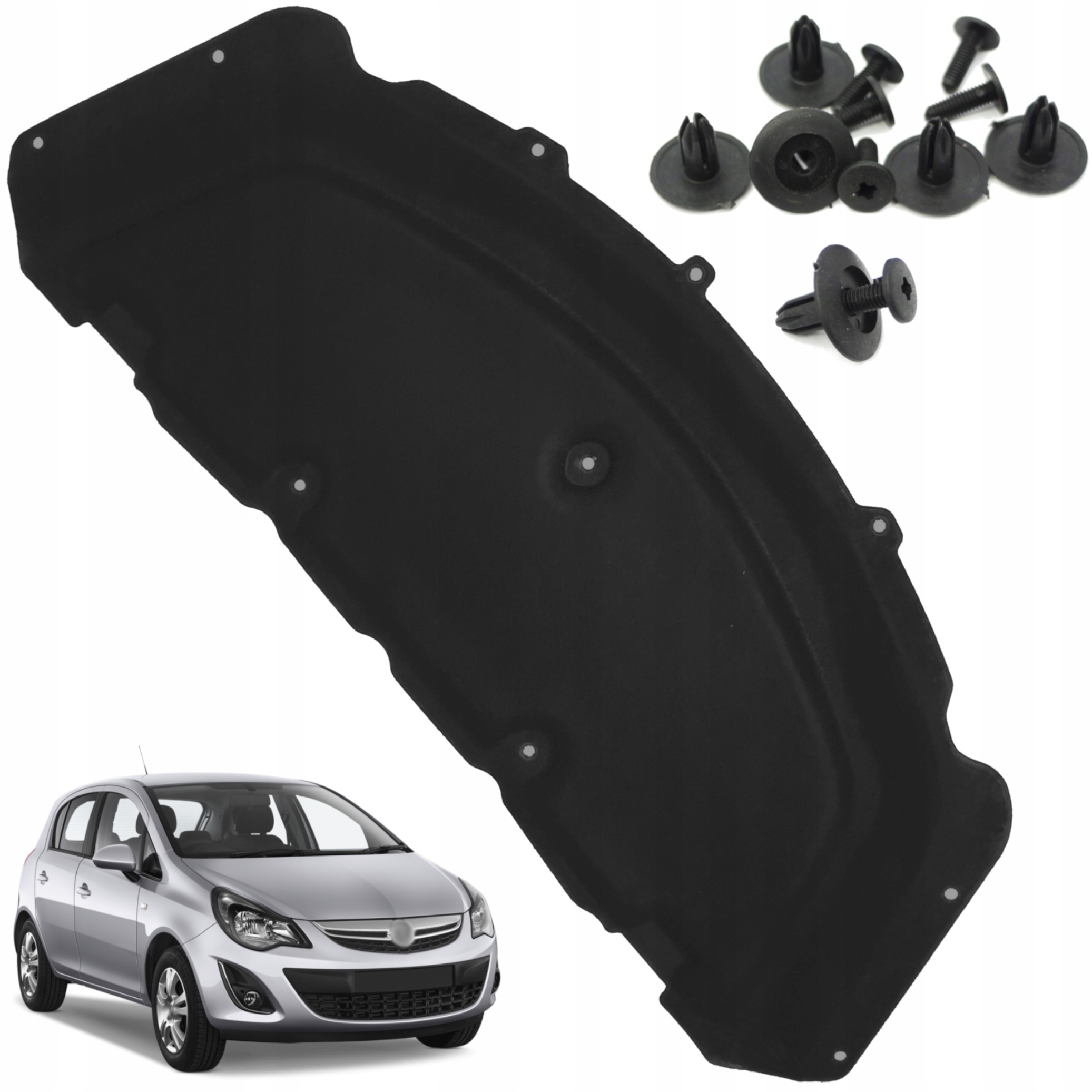 OPEL CORSA D WYCISZENIE MASKI WRAZ Z SPINKAMI IZOLACJA 06-14R + SPINKI
