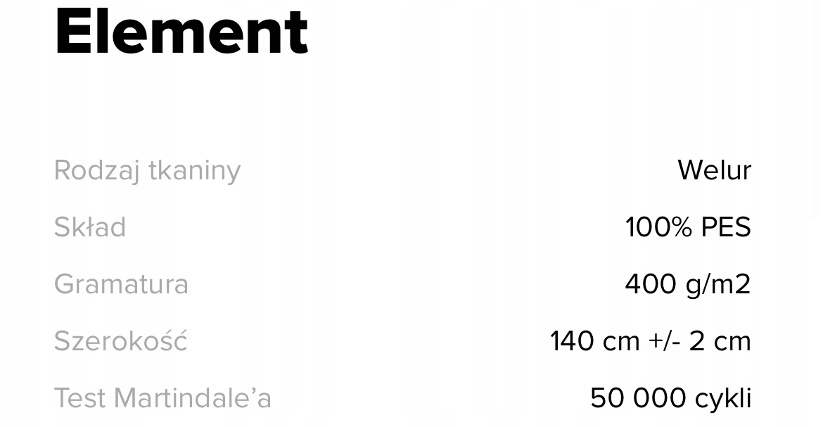 TKANINA WELUROWA materiał tapicerski Element 14 Marka Jardex