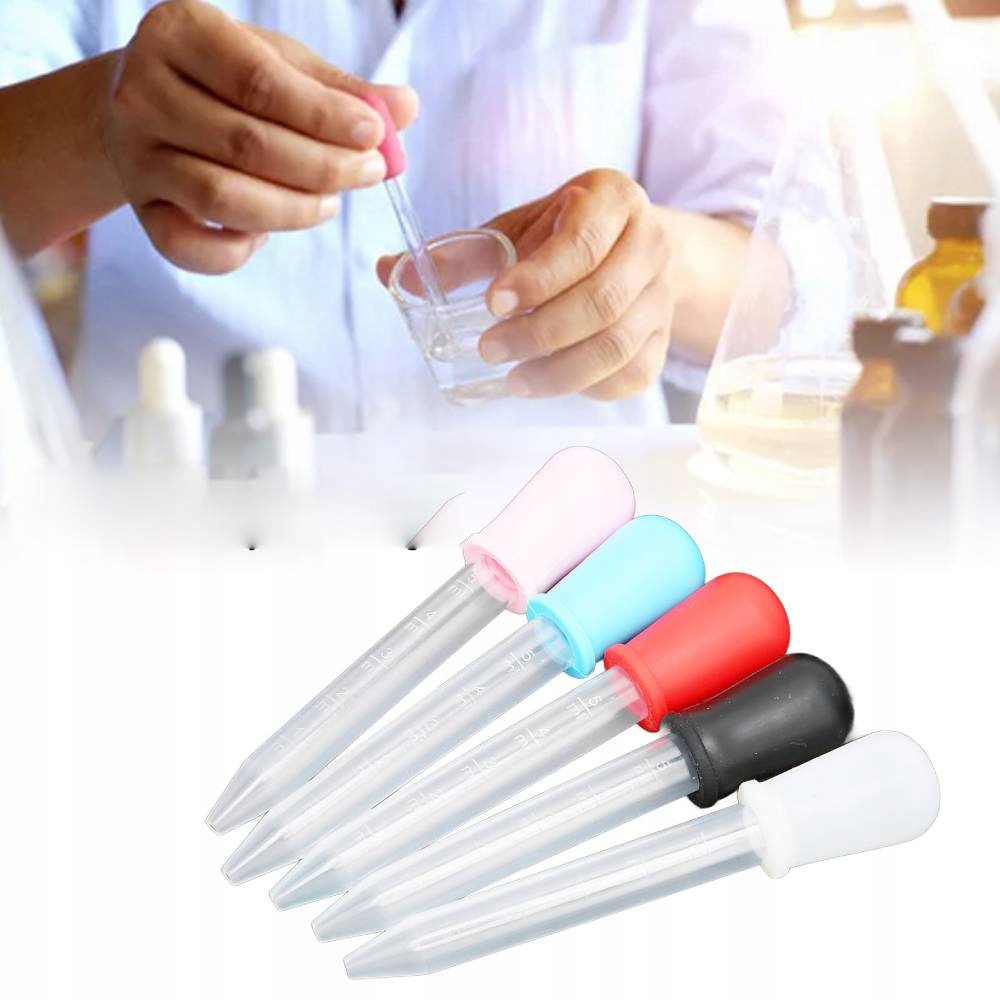 PIPETA PIPETKA SILIKONOWE 5ML Z PODZIAŁKĄ 5 SZT. Stan opakowania oryginalne