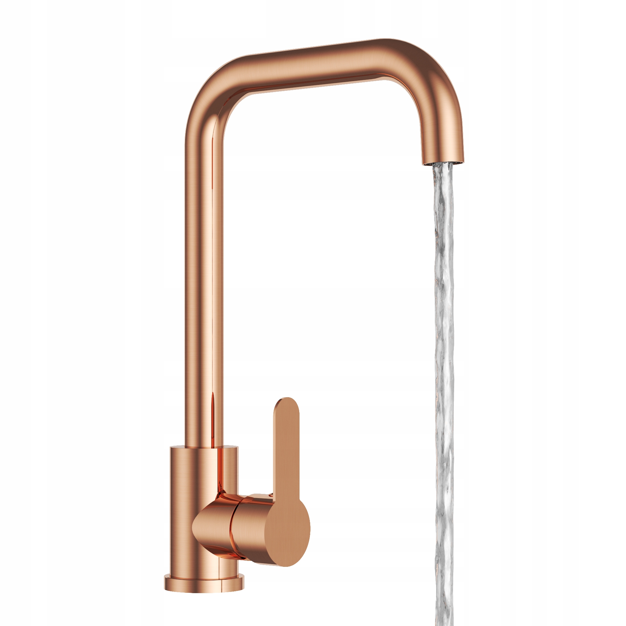 Kuchynská Batéria Do Drezu Steel Ružové Zlato Vysoký Zaoblený Kohútik