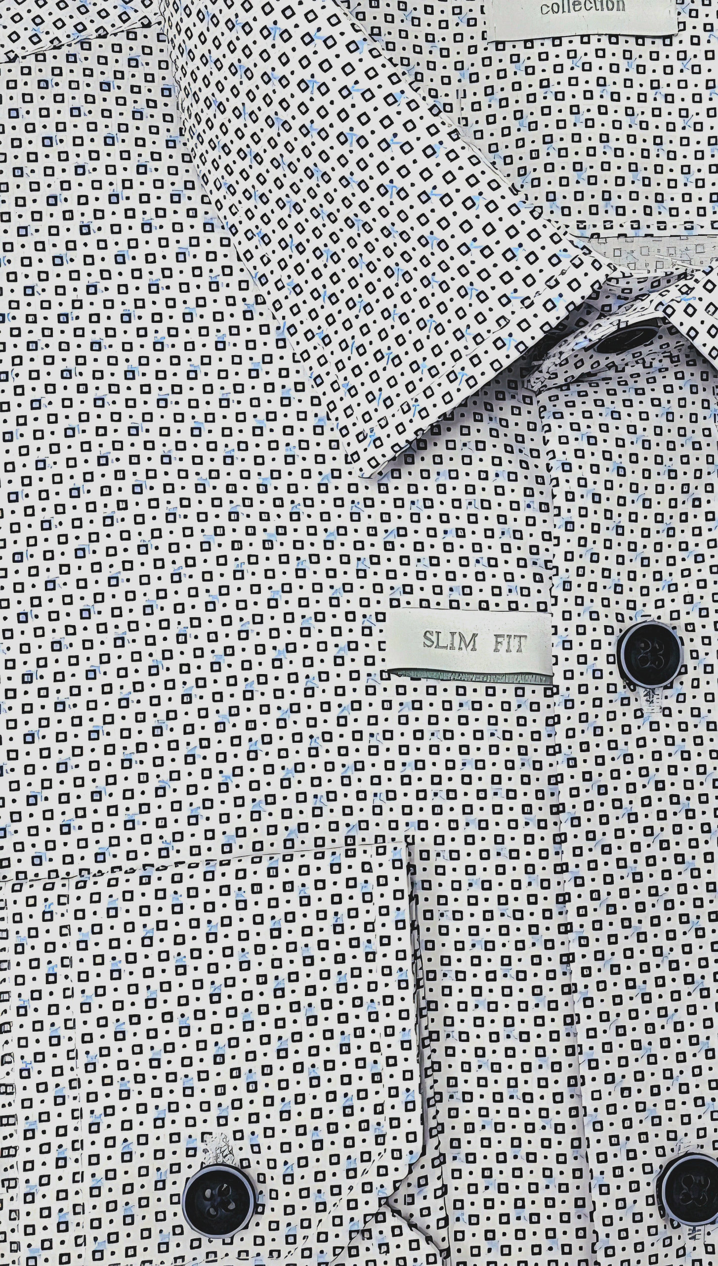 Darex Soldeni pánská košile Slim Fit Bílá/námořnická Modrá Vzor dlouhý rukáv 42 176/182