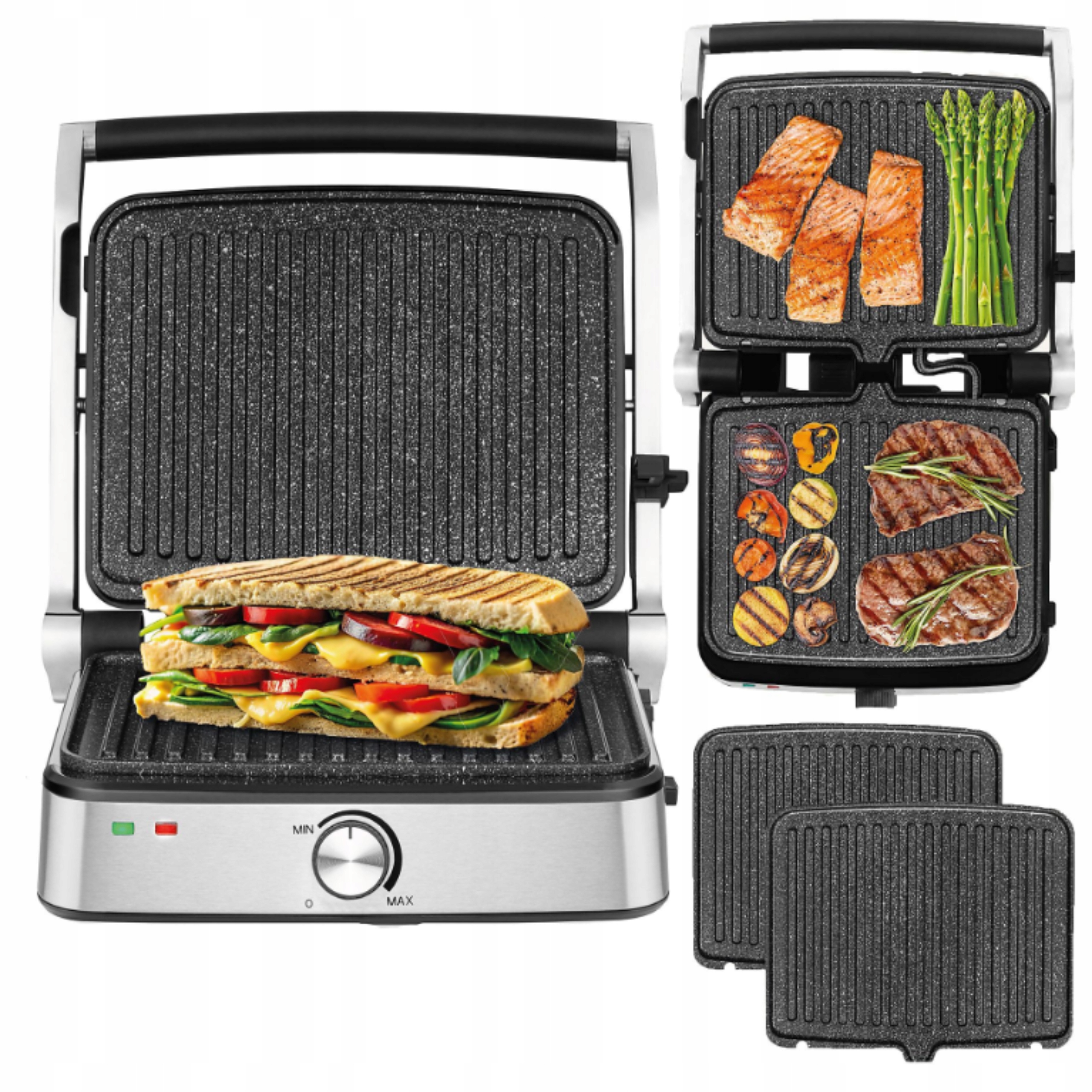 Opekač Elektrického Grilu na sendviče Panini Regulácia do 220 °C 2000 W