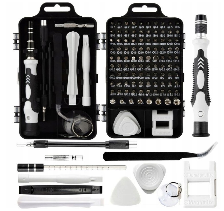 UNIWERSALNY ZESTAW ŚRUBOKRĘTÓW PRECYZYJNYCH WKRĘTAKI 115w1 TORX BITY ETUI Marka bez marki