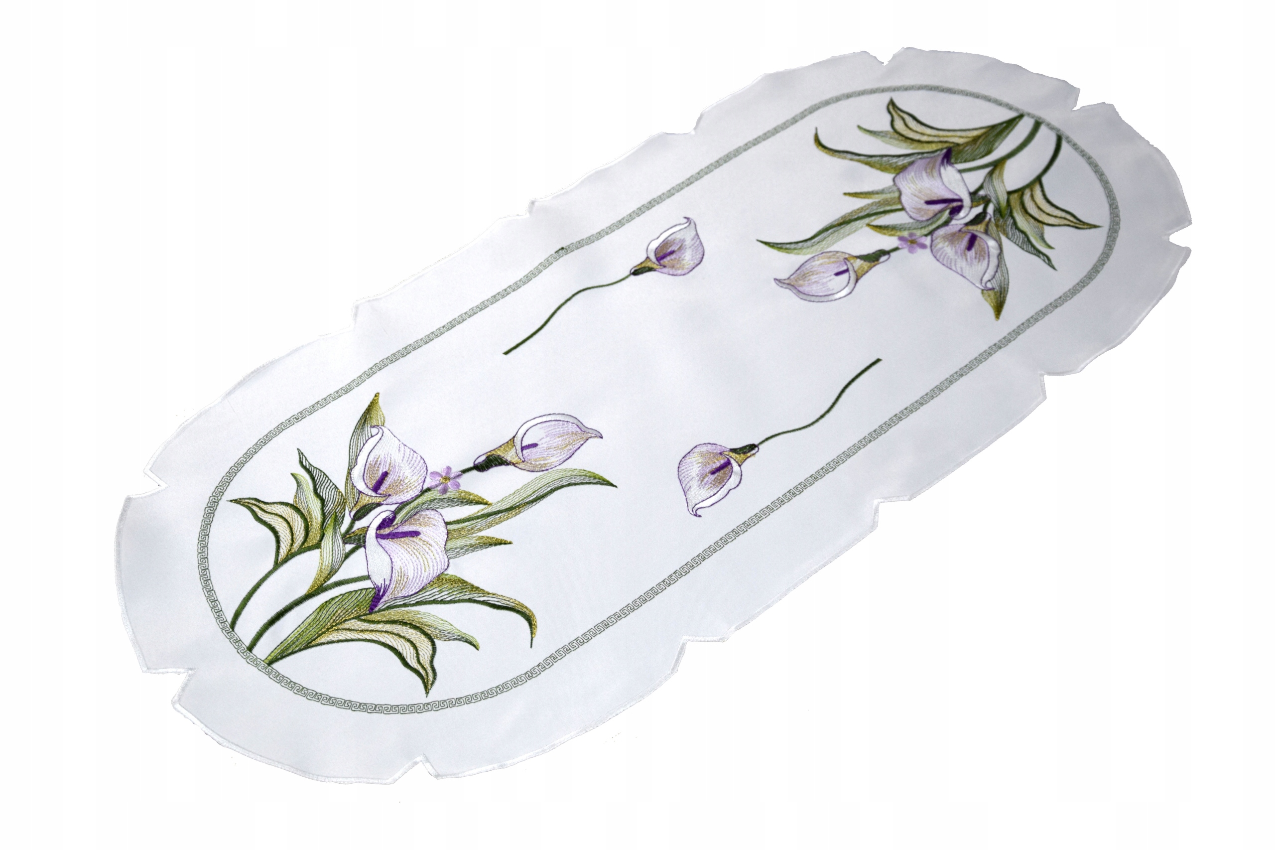 

Biały Owalny Bieżnik 40/85 Na Stół Komodę