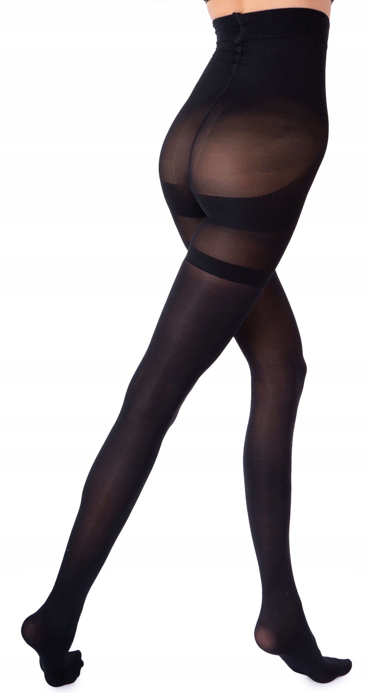 Rajstopy wyszczuplające PUSH UP 60 den 3D MAT modelujące CZARNE fenome r.3 Rozmiar 3