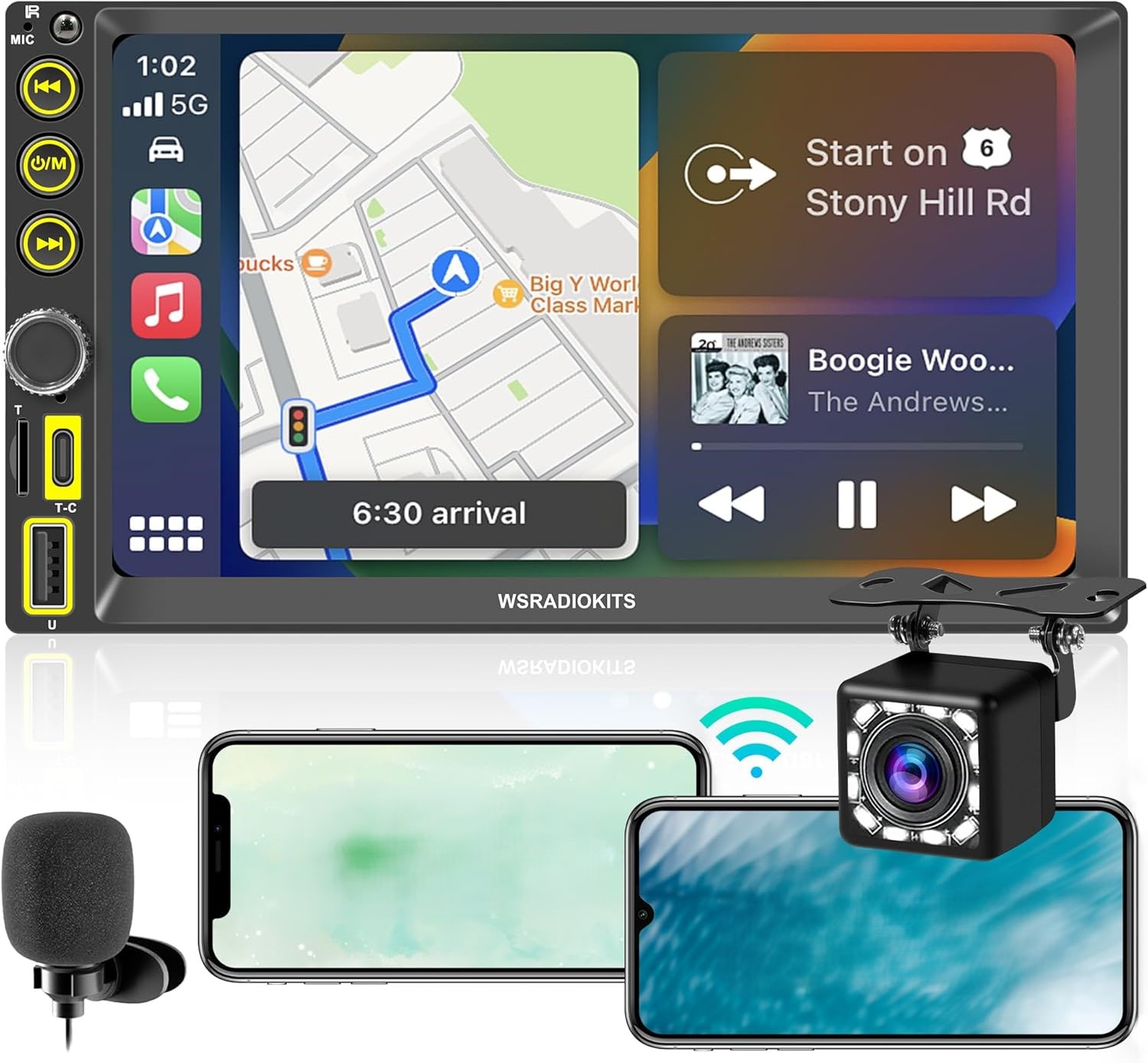 Autorádio Carplay Android Auto Wsradiokits Cúvacia Kamera Mikrofón