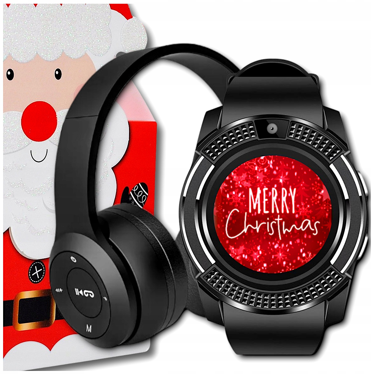 SMARTWATCH ZEGAREK MĘSKI + SŁUCHAWKI BLUETOOTH MENU PL POŁĄCZENIA KARTA SIM